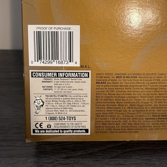1996 Avon Exclusive Winter Rhapsody Collectible Barbie - Picture 5 of 7